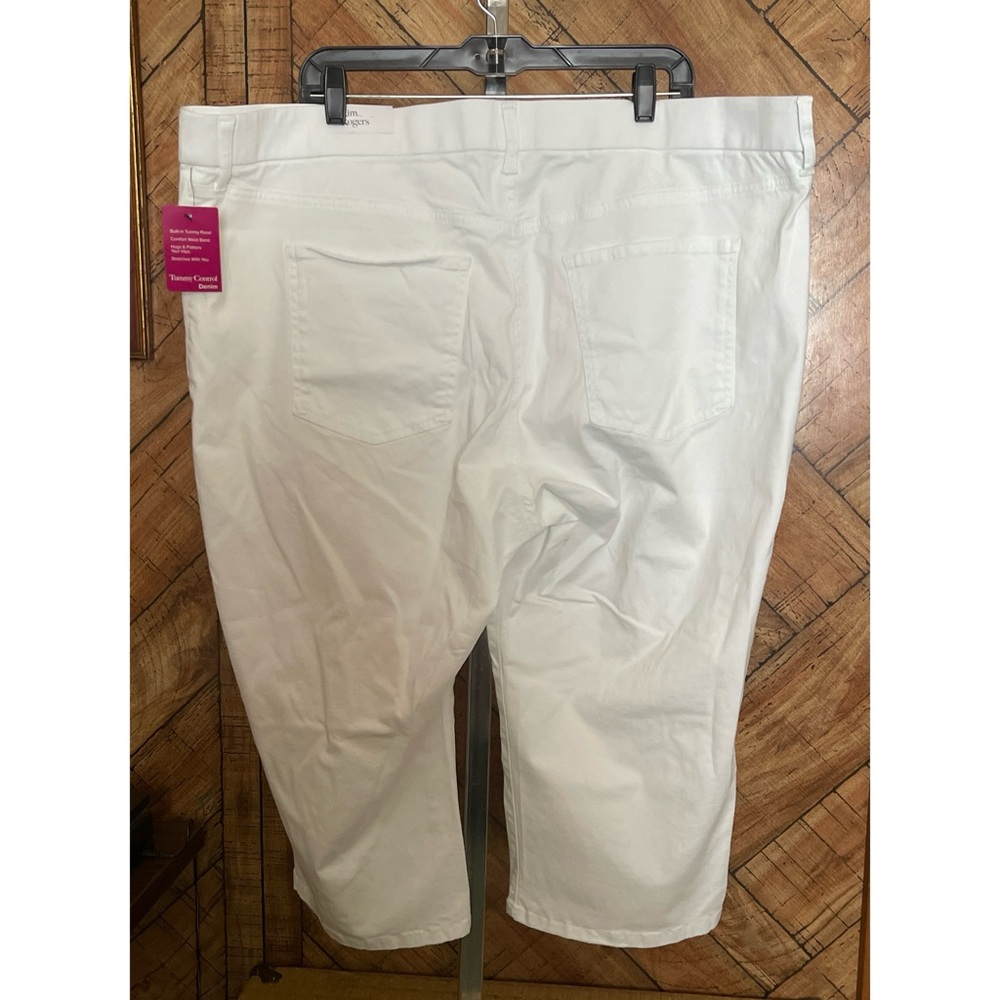 NEW Kim Rogers Plus Size Pull On Denim Capri White Pants Size 22W #30229371 - Picture 3 of 6
